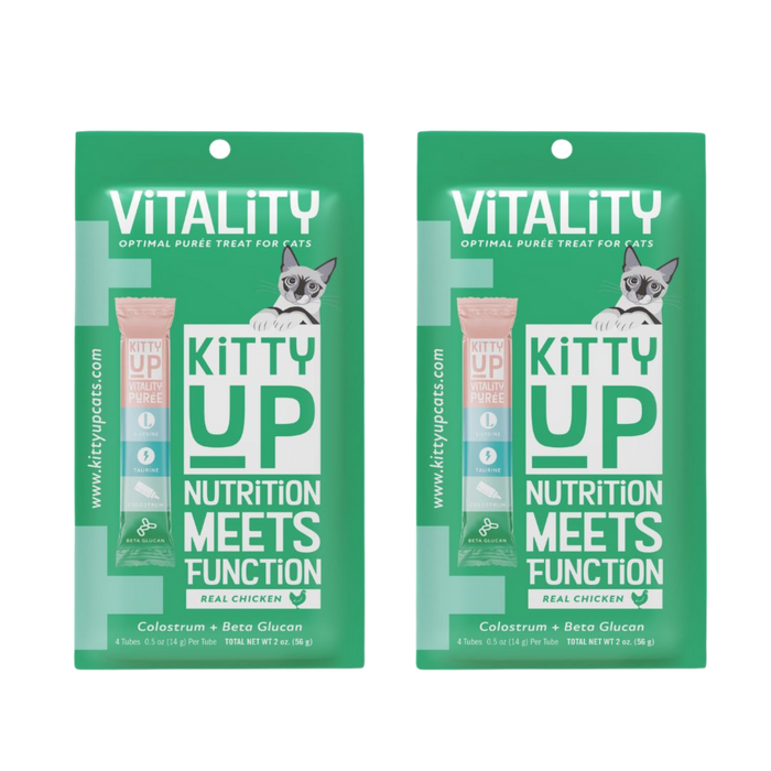 Two Kitty Up Vitality Immune Support Purée pouches