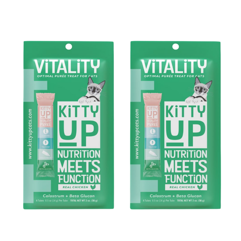 Two Kitty Up Vitality Immune Support Purée pouches