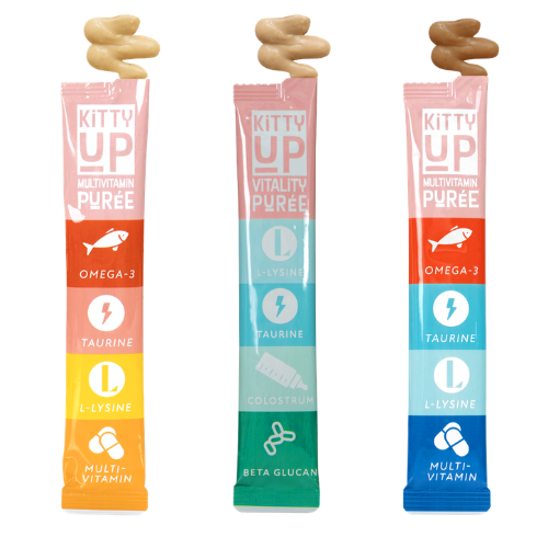 3  tubes of Kitty Up Purees.