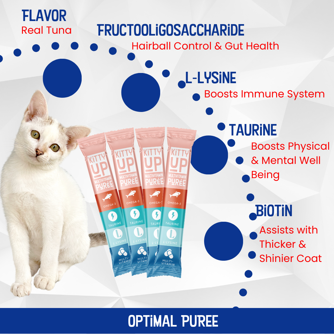 Premium Cat Multivitamin Puree – L-Lysine & Taurine for Immune Health in Real Tuna