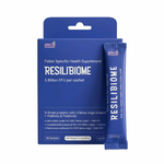 Resilibiome feline specific health supplement packaging on a white background